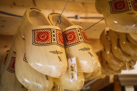 Wooden shoes factory in Volendam, Netherlandのeditorial素材