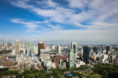 The Tokyo City, Japan viewed from on top of the Tokyo Towerのeditorial素材