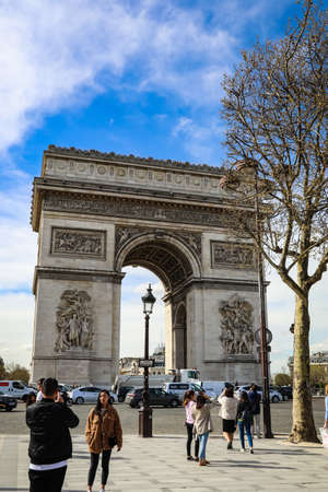 The Arc De triumph at Champs Elysees, Parisのeditorial素材