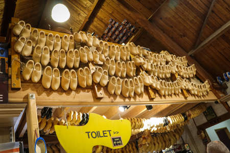 Wooden shoes factory in Volendam, Netherlandのeditorial素材
