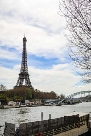 The Eiffel Tower is a wrought-iron lattice tower on the Champ de Mars in Paris, France.のeditorial素材