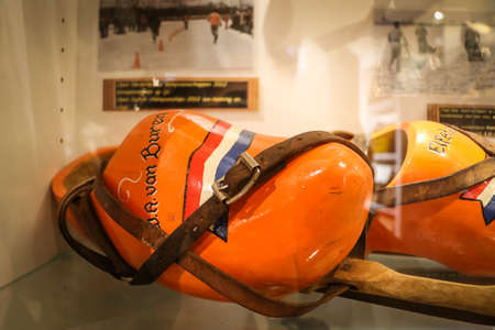 Wooden shoes factory in Volendam, Netherlandのeditorial素材