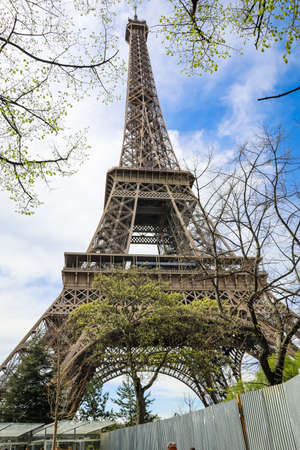 The Eiffel Tower is a wrought-iron lattice tower on the Champ de Mars in Paris, France.のeditorial素材