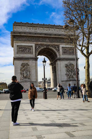 The Arc De triumph at Champs Elysees, Parisのeditorial素材