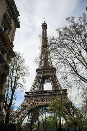 The Eiffel Tower is a wrought-iron lattice tower on the Champ de Mars in Paris, France.のeditorial素材