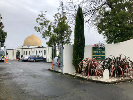 The Christchurch mosque is the place where they were two consecutive terrorist shooting attacks at mosques in Christchurch, New Zealandのeditorial素材
