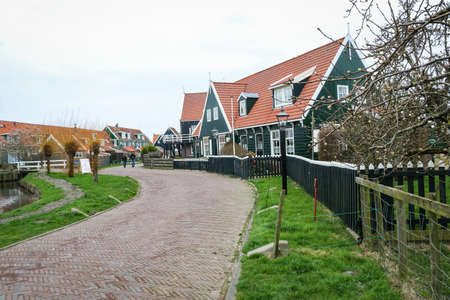 Scenic country side view at Zaan Schaans, Netherlandのeditorial素材