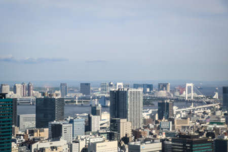 The Tokyo City, Japan viewed from on top of the Tokyo Towerのeditorial素材