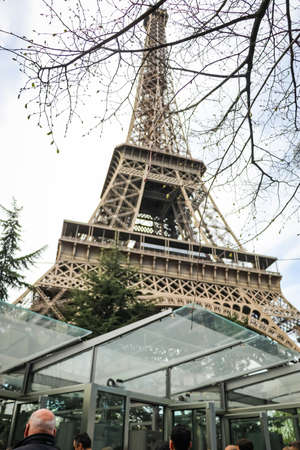 The Eiffel Tower is a wrought-iron lattice tower on the Champ de Mars in Paris, France.のeditorial素材