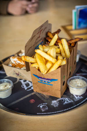 BurgerFuel is a New Zealand burger restaurant and franchise with 88 locations in six countries (plus 1 mobile location unit), including 54 locations in New Zealandのeditorial素材