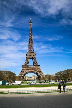The Eiffel Tower is a wrought-iron lattice tower on the Champ de Mars in Paris, France.のeditorial素材