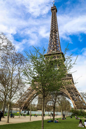 The Eiffel Tower is a wrought-iron lattice tower on the Champ de Mars in Paris, France.のeditorial素材