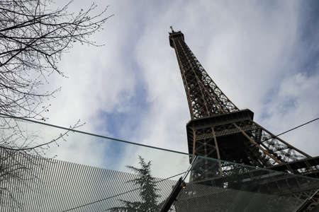 The Eiffel Tower is a wrought-iron lattice tower on the Champ de Mars in Paris, France.のeditorial素材