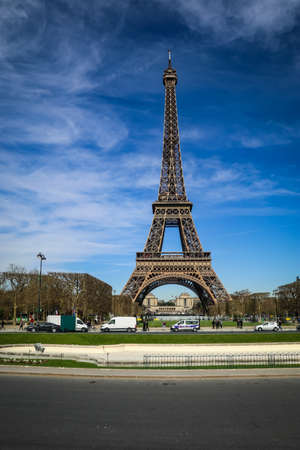 The Eiffel Tower is a wrought-iron lattice tower on the Champ de Mars in Paris, France.のeditorial素材