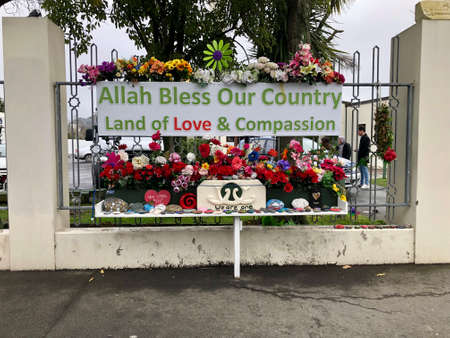 The Christchurch mosque is the place where they were two consecutive terrorist shooting attacks at mosques in Christchurch, New Zealandのeditorial素材