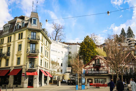 Lucerne is a city in central Switzerland, in the German-speaking portion of the country. Lucerne is the capital of the canton of Lucerne and part of the district of the same nameのeditorial素材