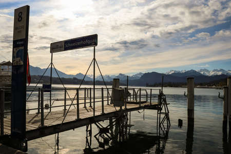 Lucerne is a city in central Switzerland, in the German-speaking portion of the country. Lucerne is the capital of the canton of Lucerne and part of the district of the same nameのeditorial素材