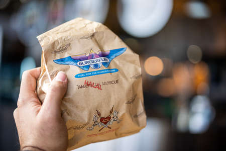BurgerFuel is a New Zealand burger restaurant and franchise with 88 locations in six countries (plus 1 mobile location unit), including 54 locations in New Zealandのeditorial素材