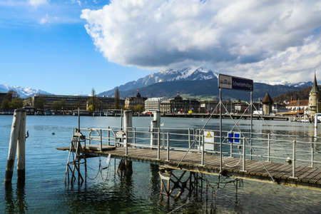 Lucerne is a city in central Switzerland, in the German-speaking portion of the country. Lucerne is the capital of the canton of Lucerne and part of the district of the same nameのeditorial素材