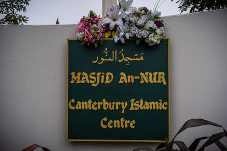 The Christchurch mosque is the place where they were two consecutive terrorist shooting attacks at mosques in Christchurch, New Zealandのeditorial素材
