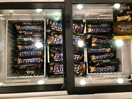 Snickers Ice cream inside a chillerのeditorial素材
