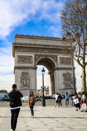 The Arc De triumph at Champs Elysees, Parisのeditorial素材