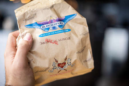 BurgerFuel is a New Zealand burger restaurant and franchise with 88 locations in six countries (plus 1 mobile location unit), including 54 locations in New Zealandのeditorial素材