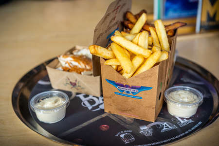 BurgerFuel is a New Zealand burger restaurant and franchise with 88 locations in six countries (plus 1 mobile location unit), including 54 locations in New Zealandのeditorial素材