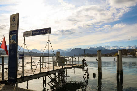 Lucerne is a city in central Switzerland, in the German-speaking portion of the country. Lucerne is the capital of the canton of Lucerne and part of the district of the same nameのeditorial素材