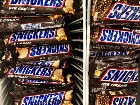 Snickers Ice cream inside a chillerのeditorial素材