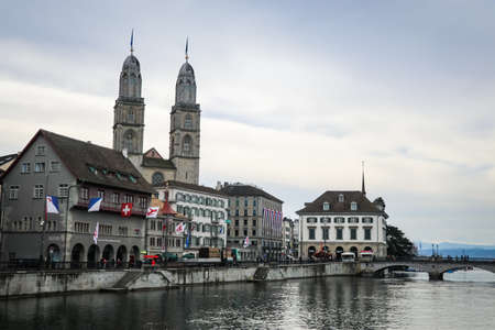 the beautiful city of Zurich, Switzerlandのeditorial素材
