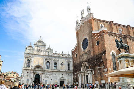 San Marco is the tourist heart of Venice, home to iconic sights like St. Markâs Basilica, the Dogeâs Palace and the Bridge of Sighsのeditorial素材