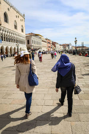 San Marco is the tourist heart of Venice, home to iconic sights like St. Markâs Basilica, the Dogeâs Palace and the Bridge of Sighsのeditorial素材