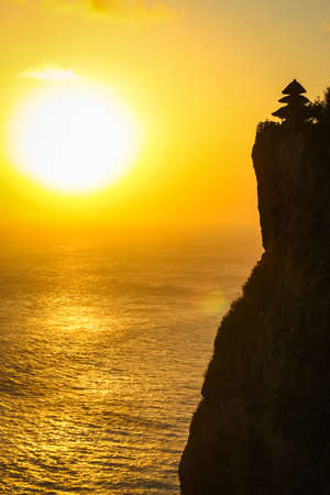 Sunset at Uluwatu Temple at Uluwatu Beach, Baliの写真素材