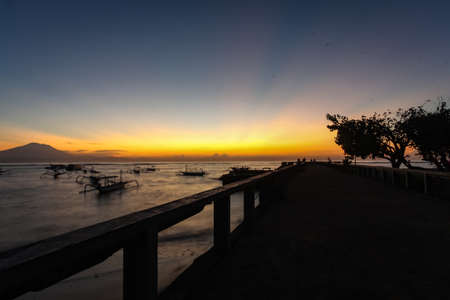 Sunrise at Sanur Sindhu Beach, Baliの写真素材