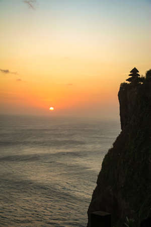 Sunset at Uluwatu Temple at Uluwatu Beach, Baliの写真素材