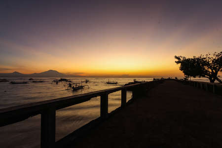 Sunrise at Sanur Sindhu Beach, Baliの写真素材