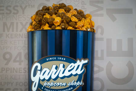 Garrett Popcorn Shop at One Utama shopping mall, Malaysia. Garrett Popcorn opened up their first shop in 1949 at 10 West Madison Street in Chicago.のeditorial素材