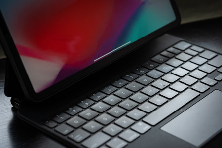 Apple Ipad pro 2020 11 inch with Magic Keyboard and Apple Pencilのeditorial素材