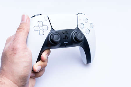 Kuala Lumpur, Malaysia - May 2021. Playstation 5, the next generation gaming console from Sonyのeditorial素材