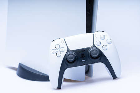 Kuala Lumpur, Malaysia - May 2021. Playstation 5, the next generation gaming console from Sonyのeditorial素材