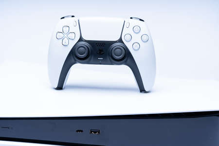 Kuala Lumpur, Malaysia - May 2021. Playstation 5, the next generation gaming console from Sonyのeditorial素材