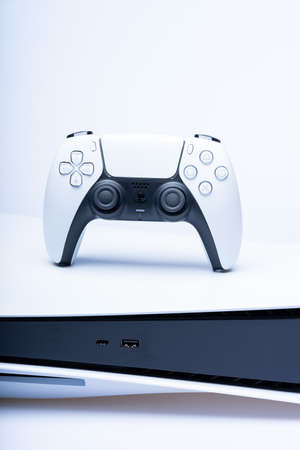Kuala Lumpur, Malaysia - May 2021. Playstation 5, the next generation gaming console from Sony