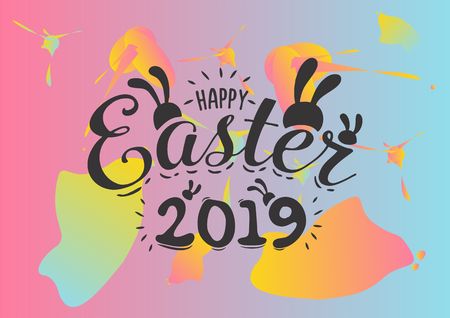 Happy Easter Day 2019のイラスト素材