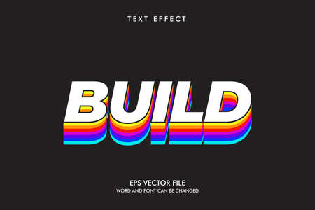 text effects technology colorful rainbow glow text vector illustration This vector design is can be used for business, templates and more. easy to use and editのイラスト素材