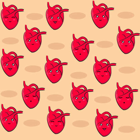 seamless pattern with hand drawn doodle cute hearts This vector design is  can be used for business, templates and more. easy to use and editのイラスト素材