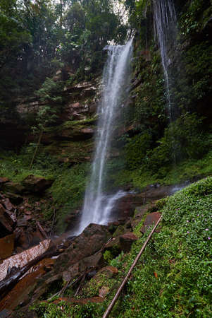 Baboi Waterfall, locate at Ulu Baram Sarawak, and to reach this remote area only with four wheel drive vehicle and take about 8 hour drive from Miri townの写真素材
