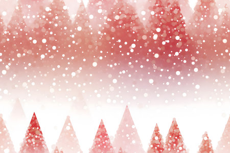 Christmas background with snowflakes and fir trees. Vector illustration.の素材