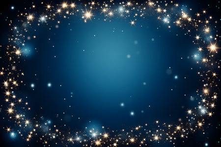 Abstract blue background with stars and snowflakes. Vector illustration.の素材