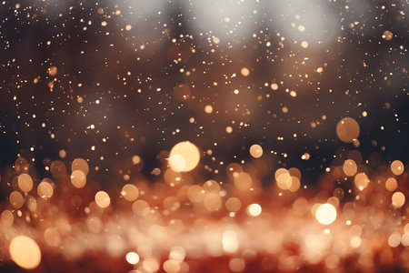 Abstract background with bokeh defocused lights and snowflakesの素材